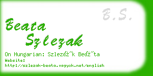 beata szlezak business card